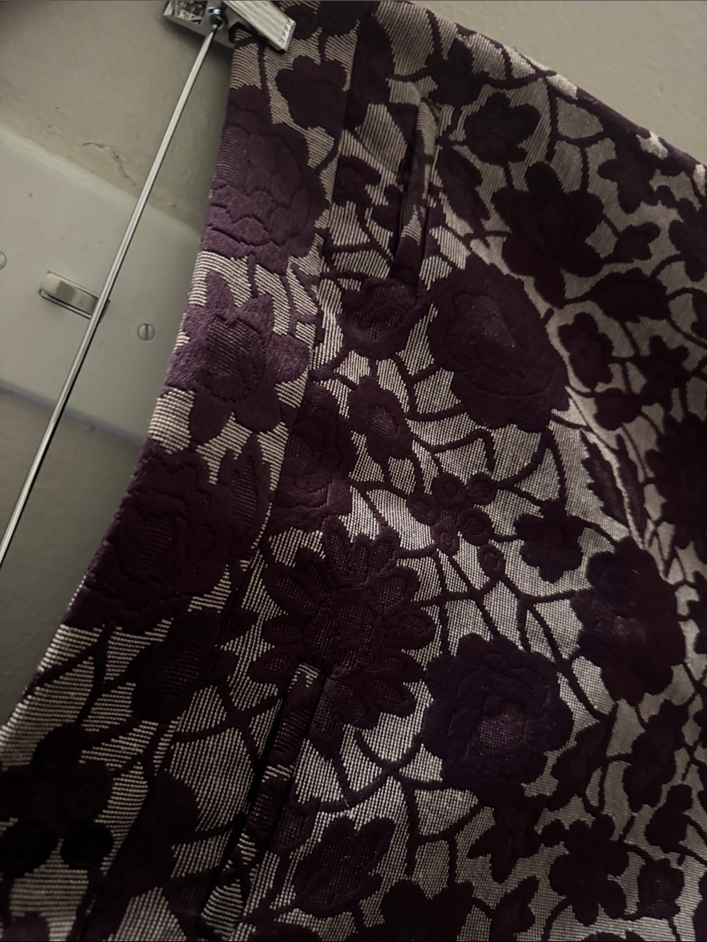 LOFT Plum Floral Jacquard Mini Skirt - Picture 2 of 4